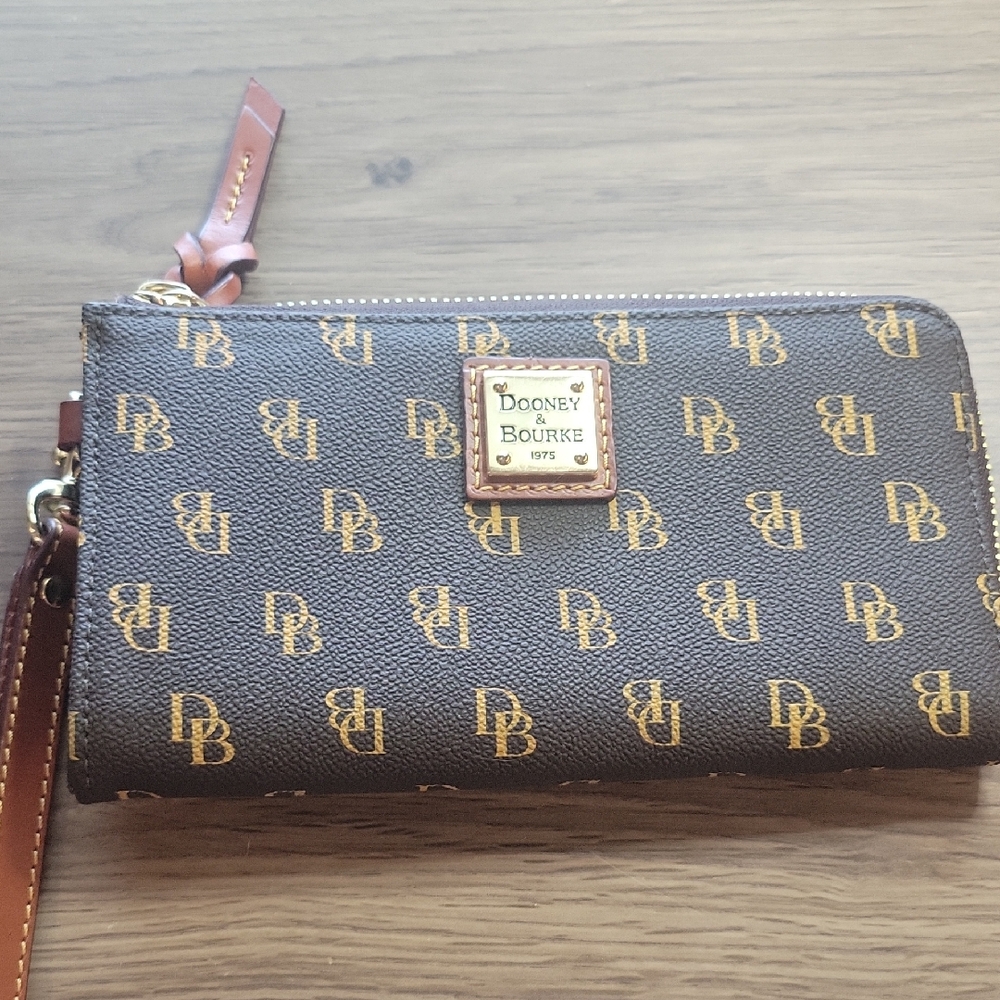 Dooney & Bourke Brown and Gold Wallet